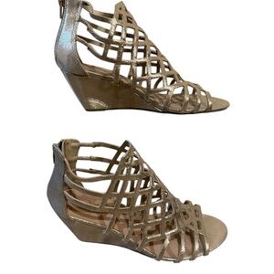 Material Girl Gold Wedge Sandals
